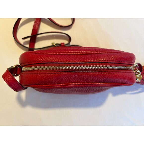 Gucci Soho Disco Bag Red Leather Crossbody w/ Tassel & Dust Bag - Picture 6 of 9
